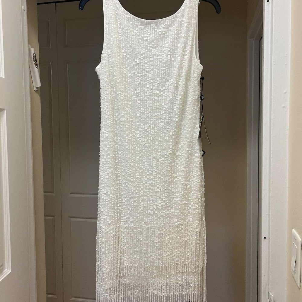 Adrianna Papell - SLEEVELESS BEADED COCKTAIL DRESS IN IVORY